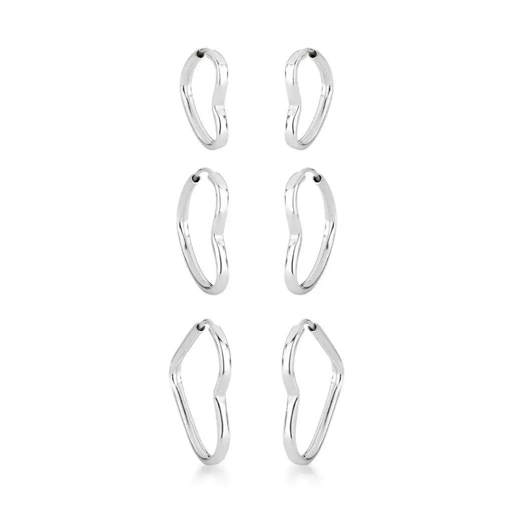 Trio de Argolas Coração