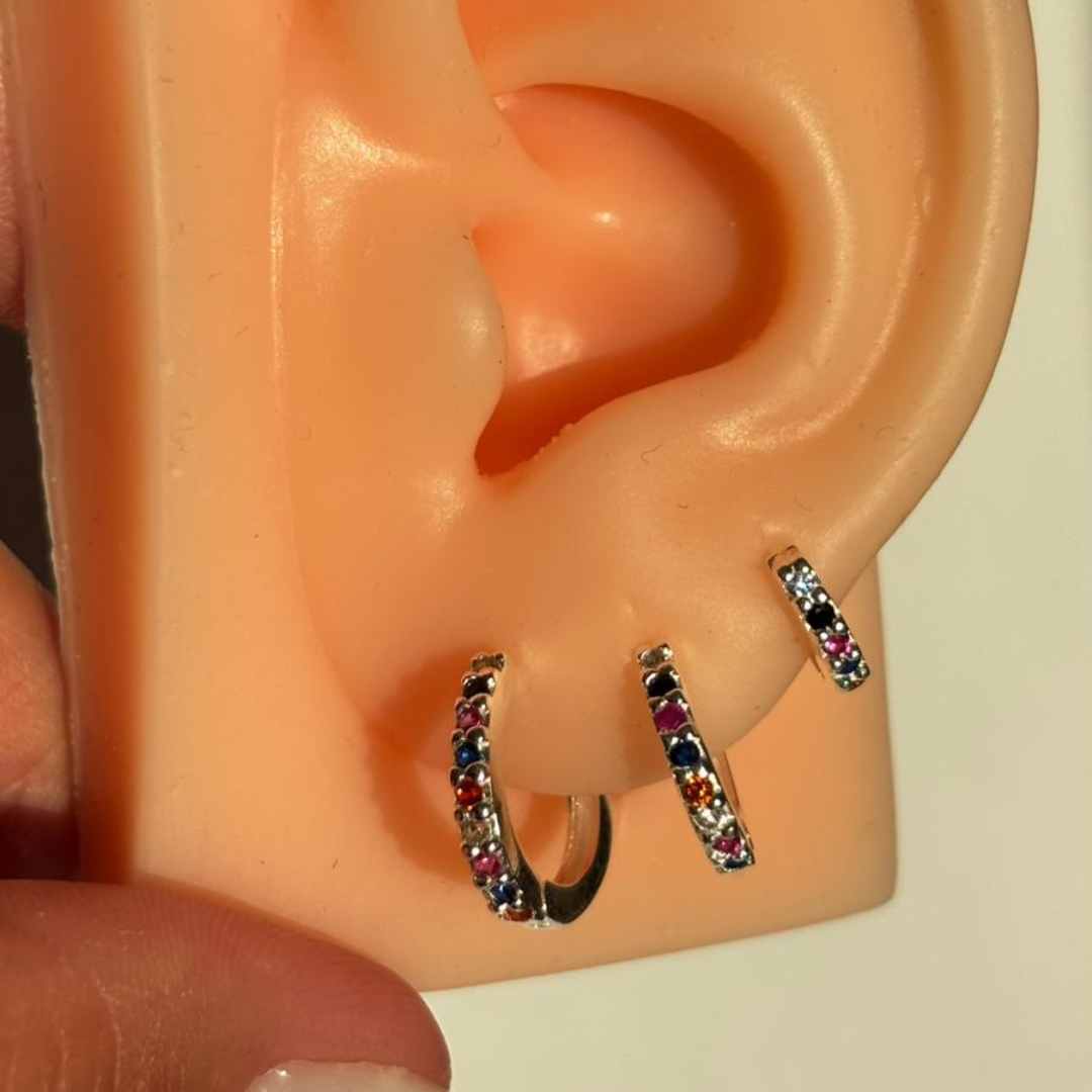 Argola Cravejada Rainbow