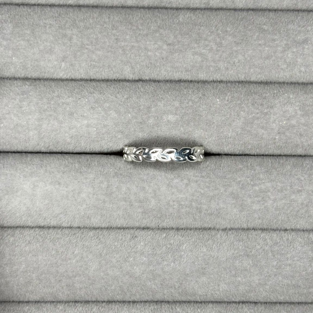 Anel Folhas de Prata