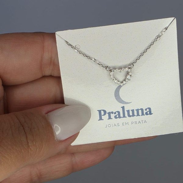 Colar Coração Cravejado